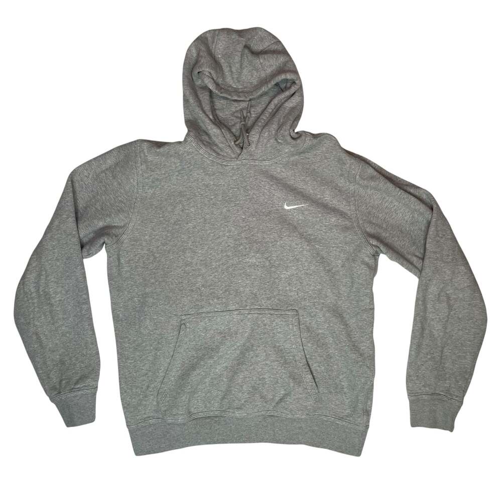 Nike Center Swoosh Hoodie Gray Pullover Sweatshirt Men’s Large